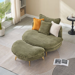 65.00 inches long, Corduroy Sofa Fabric, with three matching pillows and two spacious and comfortable seats, for Apartment Office Living Room -Green