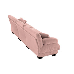 3-Seater Sectional Sofa Modular Deep Seat Sofa Couch , Chenille Sofa Soft Comfy Upholstered Furniture for Living Room, Apartment, Studio, Office,Chenille Pink