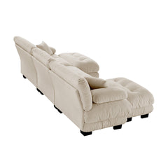 Luxury Modular Sectional Sofa Couch - Oversized U Shaped Cloud Couch for Living Room,Deep Seat Sofa Couch with 2 Ottomans ,Chenille Light coffee