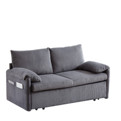MH'' 64.5 Inch Sleeper Sofa Bed  3-in-1 Adjustable Sleeper with Pullout Bed   2 Pillows and Side Pockets  Soft Corduroy Convertible Sleeper Sofa Bed for Living Room Bedroom Apartment Office