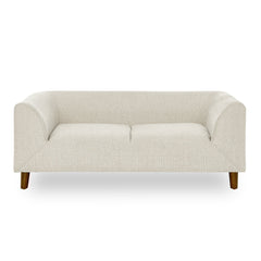 Modern Rectangular Pet Sofa with Backrest and Armrests, Soft Cushion for Small and Medium Dogs, Beige Linen