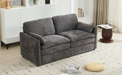 68.1' Cozy Upholstered Loveseat Sofa with Double Cushion Design, Grey Chenille