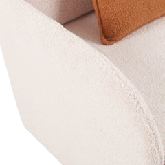 Furniture Style 2 in 1 Pet Friendly  Fluffy Fabric Sherpa Upholstered Leisure Armchair with Lumbar Pillow for Living Room Bedroom Home and Office, Cream White