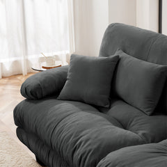 4-Seater Sectional Sofa Modular Deep Seat Sofa Couch , Chenille Sofa Comfy Upholstered Sofa for Living Room, Apartment, Studio, Office,Chenille Gray