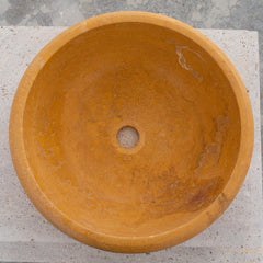 Natural Golden Sienna Natural Stone Vessel Sink Honed and Filled  (D)16" (H)6"