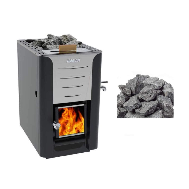 Harvia 20 ES Pro Wood Sauna Stove With Water Tank & Stauna Stones, 24.1KW [WK200ES] (SAK48251)