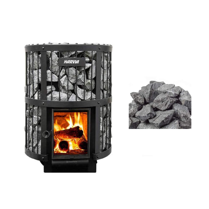 Harvia GreenFlame Legend 240 Wood Sauna Stove With Sauna Stones, 15.9KW [WK200LD] (SAK84935)