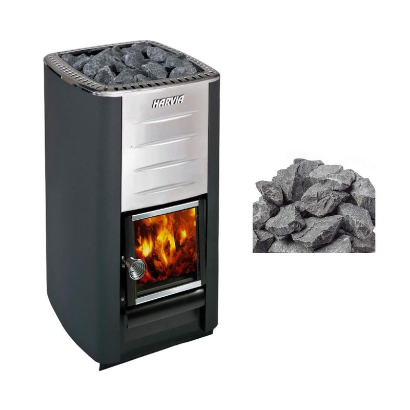 Harvia M3 Premium Wood-Burning Sauna Heater Stove With Sauna Stones, 16.5KW [WKM3] (SAK41720)