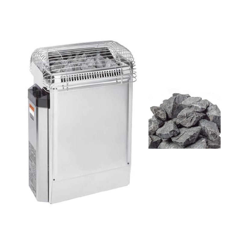 Harvia Topclass KV Stainless Steel Sauna Heater With Built-In Temperature Controls & Sauna Stones [JKV45/60/80] (SAK31695)