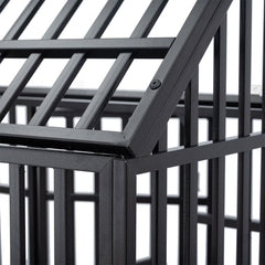 Heavy Duty Carbon Steel Dog Kennel Cage Crate W/ Sloped Roof And Wheels, 48" (SAK73812)