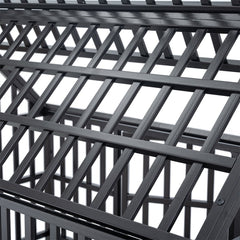 Heavy Duty Carbon Steel Dog Kennel Cage Crate W/ Sloped Roof And Wheels, 48" (SAK73812)