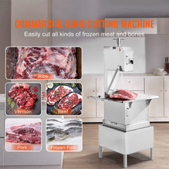 Heavy Duty Commercial Electric Meat Bone Saw Cutting Band Machine With 6 Saw Blades, 2200W (SAK91753)