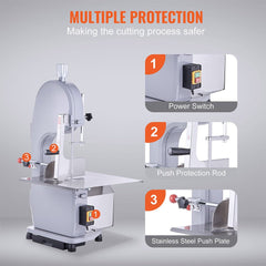 Heavy Duty Electric Stainless Steel Countertop Bone Cutting Machine, 1500W (92413758)