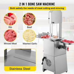 Heavy Duty Industrial Electric Meat Bandsaw Bone Cutting Machine, 550W (SAK47410)