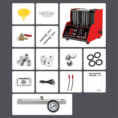 Heavy Duty Ultrasonic Fuel Gas Injector Car Cleaner Tester Machine, 4 Cylinder (97236540)