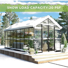 [08x16FT] Heavy Duty Outdoor Walk-In Polycarbonate Patio Greenhouse With Double Swing Doors, 6MM (SAK26153)