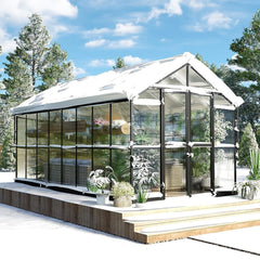 [08x16FT] Heavy Duty Outdoor Walk-In Polycarbonate Patio Greenhouse With Double Swing Doors, 6MM (SAK26153)