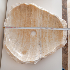 Honey Onyx Translucent Natural Stone Vessel Sink   (W)19" (L)19" (H)5"