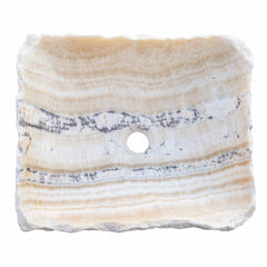 Honey Onyx Rustic Natural Stone Vessel Sink (W)13" (L)16" (H)5.5"