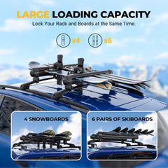 BougeRV Lockable Ski & Snowboard Racks with Magnetic Ski Holder