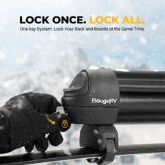 BougeRV Lockable Ski & Snowboard Racks with Magnetic Ski Holder