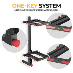 BougeRV Hitch Ski Snowboard Rack with Security Lock(Fit for 2" Receiver) IRK027
