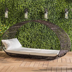 Large 2-Person Abigal Outdoor Wicker Daybed With Aluminum Frame And Cushions (SAK23942)