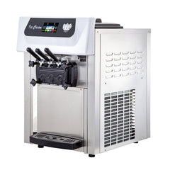 Large Double Hopper Commercial Soft Serve Ice Cream Maker Machine W/ 3 Flavors, 18-28 L/H (98371425)