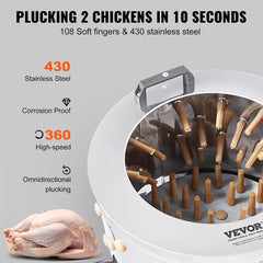 Large Heavy Duty Chicken Defeathering Plucker Machine, 20 Inch (93425601)