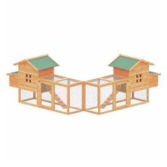 Large Wooden Backyard Hen Chicken Coop Enclosure W/ Nest Box & Run, 160" (SAK96451)