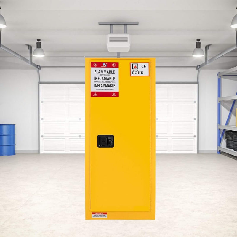 Large Yellow Heavy Duty Flammable Welded Fireproof Storage Cabinet, 35