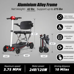 Lightweight Powered Folding Mobility Scooter For Adults And Seniors (SAK53214)
