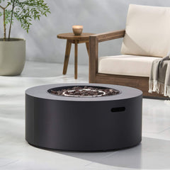 Modern 32" 40K BTU Round Iron Propane Fire Pit (SAK29102)