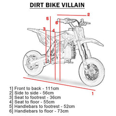 MotoTec Villain 52CC 2-Stroke Kids Gas Dirt Bike (93495478)