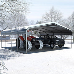 [20x20FT] MPT Extra Large Premium Heavy Duty Outdoor Metal Carport Shelter (SAK97425)