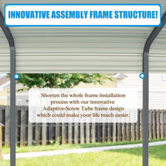 [20x20FT] MPT Extra Large Premium Heavy Duty Outdoor Metal Carport Shelter (SAK97425)