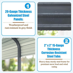 [20x20FT] MPT Extra Large Premium Heavy Duty Outdoor Metal Carport Shelter (SAK97425)