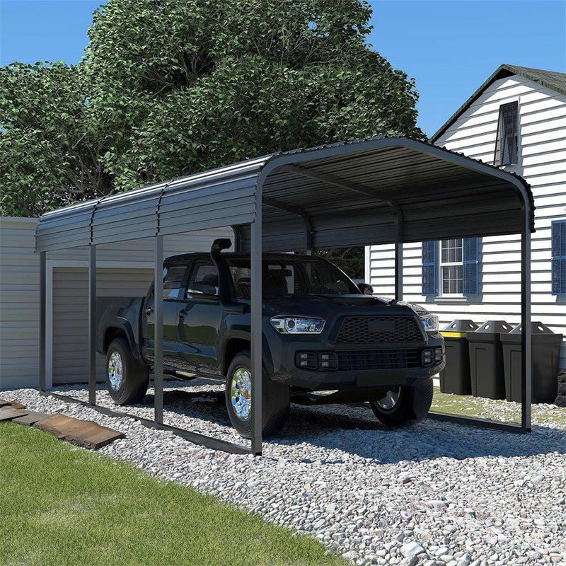 [10x15FT] MPT Large Heavy Duty Outdoor Metal Carport For Cars, Trucks And Boats (SAK95738)