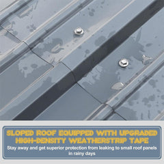 [12x20FT] MPT Premium Heavy Duty Outdoor Canopy Garage Shelter With Galvanized Metal Roof (SAK91523)