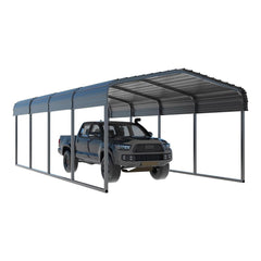 [12x20FT] MPT Premium Heavy Duty Outdoor Canopy Garage Shelter With Galvanized Metal Roof (SAK91523)
