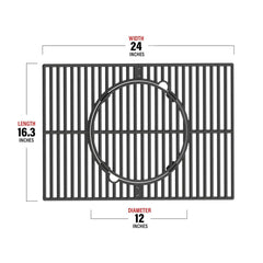 Monument Grills Multifunction Cast Iron Grill Grate for 3-Burner Grill