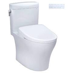 [MW4364736CEMFGN#01] TOTO Aquia IV Cube 1.28 GPF And 0.9 GPF Dynamax Tornado Flush Toilet With Washlet S7A Bidet Seat (SAK74285)