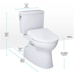 [MW4744736CUFG#01] TOTO Vespin II 1 GPF Elongated Chair Height Toilet With Washlet S7A Auto Open Bidet Seat (SAK56135)