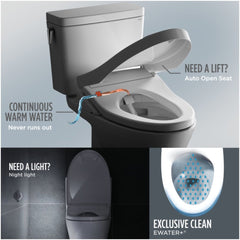 [MW4944724CEMFG#01] TOTO Connelly 0.9 GPF and 1.28 GPF Dual Flush Elongated Cefiontect Toilet With Washlet S7 Bidet Seat (SAK43705)