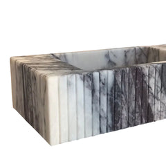 New York Marble Wall-mount Bathroom Sink Fluted Front (W)12" (L)20" (H)5"