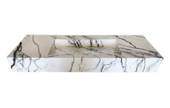 New York Marble Wall-mount Bathroom Sink Hidden Drain Polished (W)16" (L)43" (H)6"