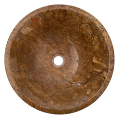 Noce Brown Travertine V-Shape Tapered Sink Polished (D)16" (H)6"