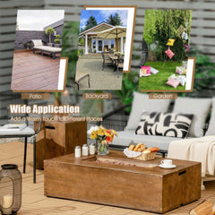 Outdoor Propane Gas Fire Pit Table W/ Lava Rocks & Cover, 50K BTU (SAK94436)