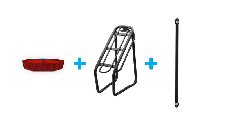 Magnum Bikes Peak T5/T7 Complete Cargo & Safety Bundle: Ultimate E-Bike Utility Kit peak_rack_light_bundle