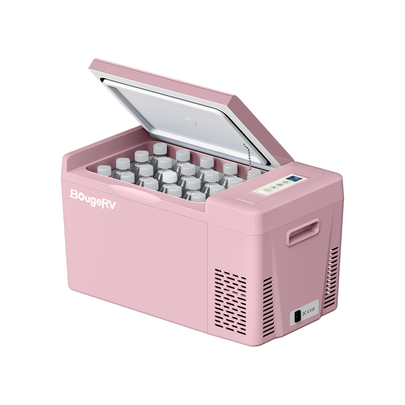 BougeRV 12V 23 Quart Colorful Pink Portable Fridge